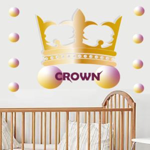 'Crown' Print on Transparent Vinyl Film | Vinyl Sticker | Children Wall Decal