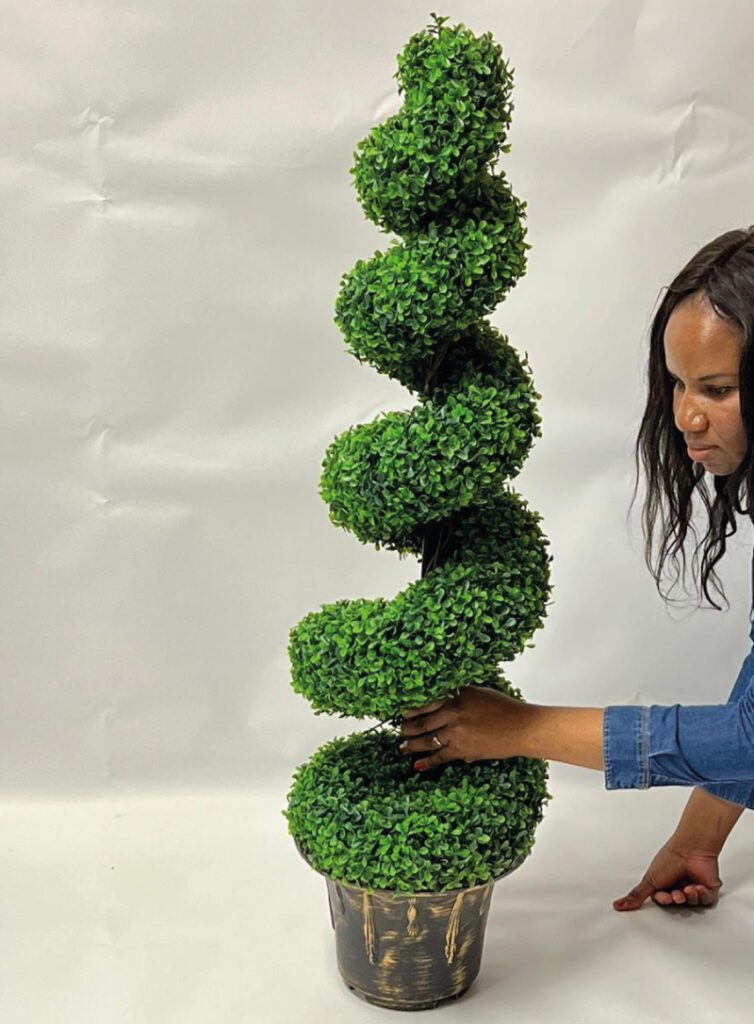 ARTIFICIAL SPIRAL TREE 4ft 121cm Spiral Topiary Bonsai Plant Tree