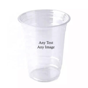 Personalised Large Disposable PET Cup with Lids and Straws | For Weddings, Birthdays, Parties