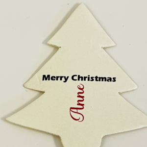Personalised Christmas Tree Shape Favour Tags with Gold Eyelets