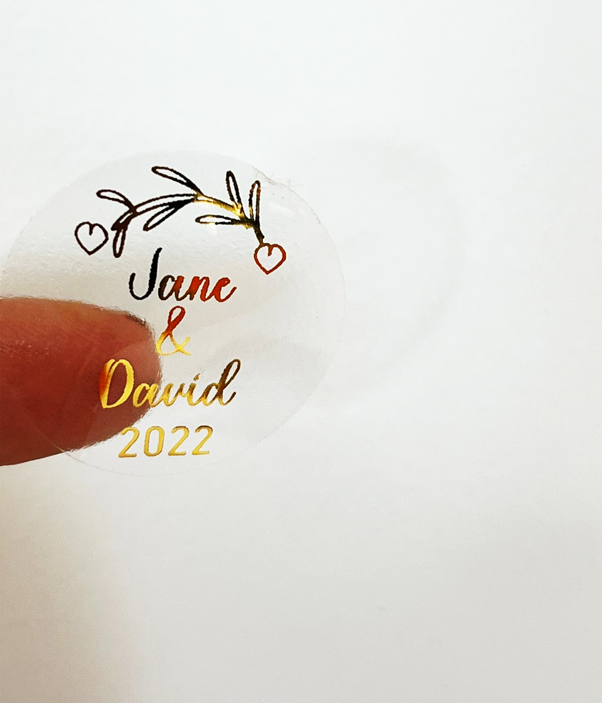 24pcs Wedding Stickers, Personalised Transparent Wedding Favour Stickers