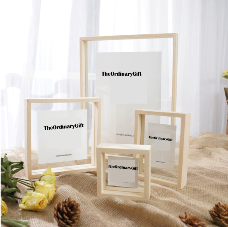 ACRYLIC WOODEN FRAMES Personalised Transparent Double Sided Glass